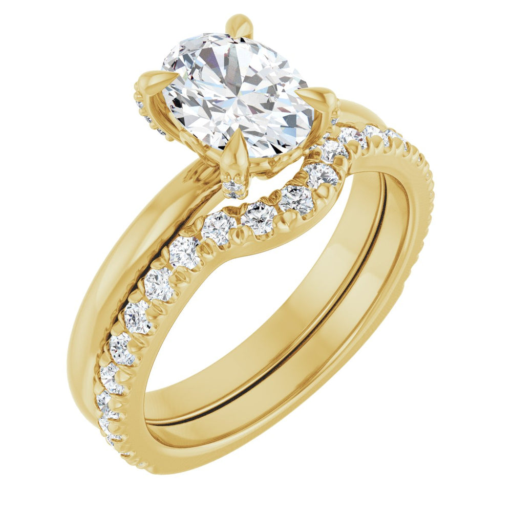 
                  
                    Exquisite 14K Yellow Gold Oval 1 Carat Diamond Accented Engagement Ring Setting
                  
                