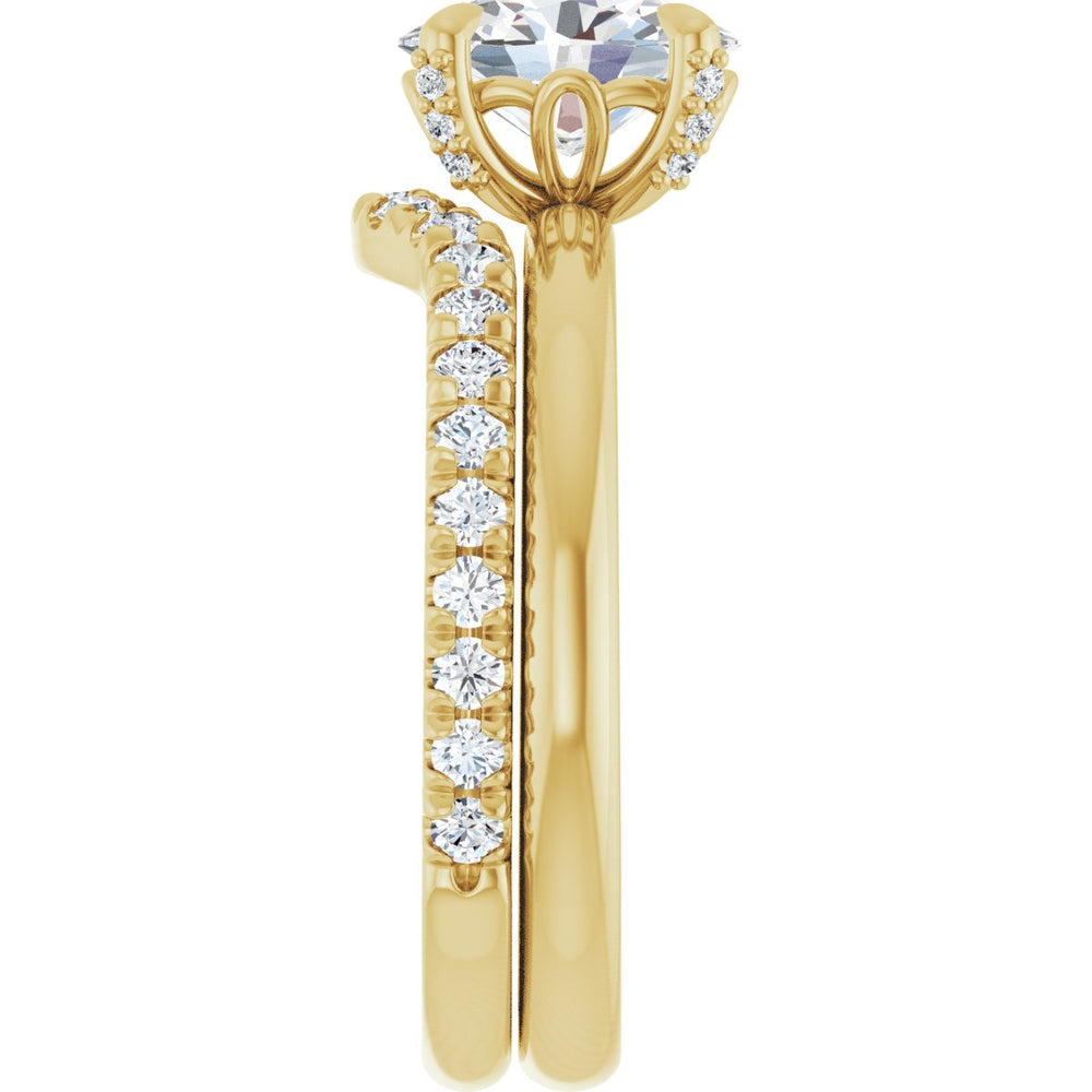 
                  
                    Exquisite 14K Yellow Gold Oval 1 Carat Diamond Accented Engagement Ring Setting
                  
                