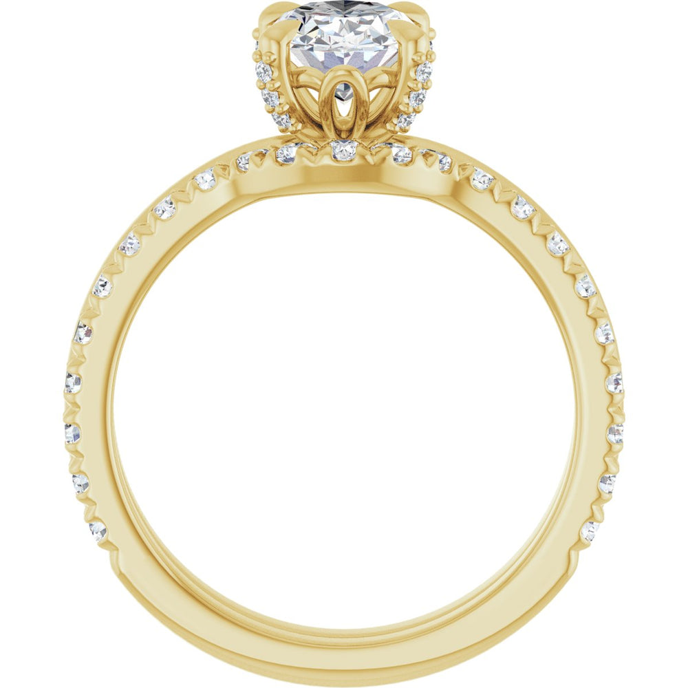 
                  
                    Exquisite 14K Yellow Gold Oval 1 Carat Diamond Accented Engagement Ring Setting
                  
                
