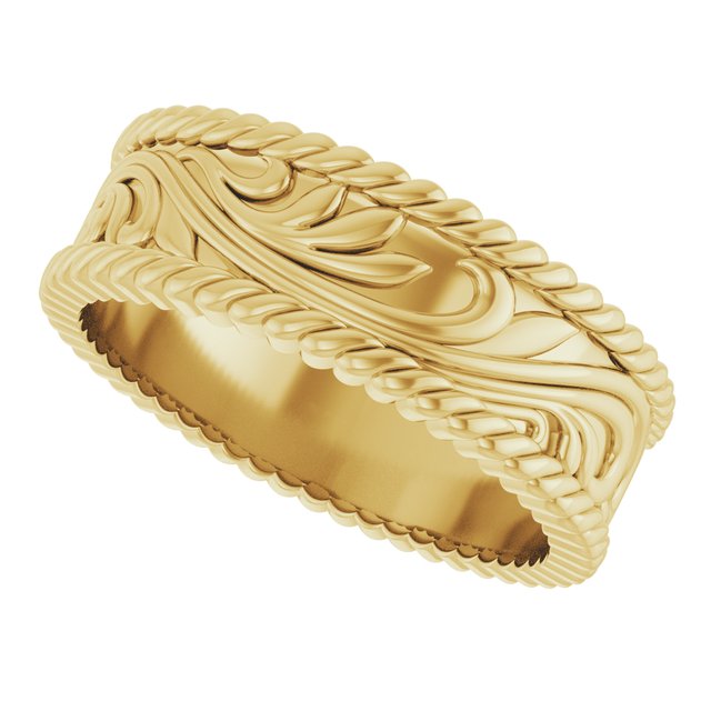 
                  
                    14K Yellow 7 mm Sculptural Band Size 10
                  
                