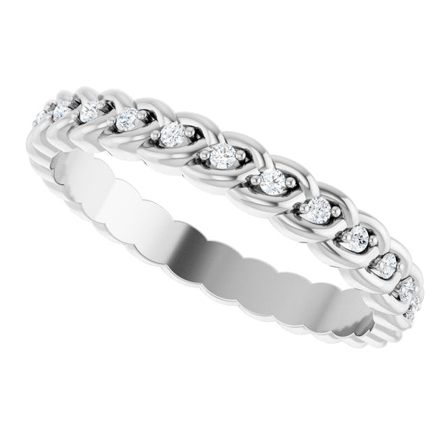 
                  
                    14K White 1/5 CTW Natural Diamond Rope Eternity Band Size 7
                  
                