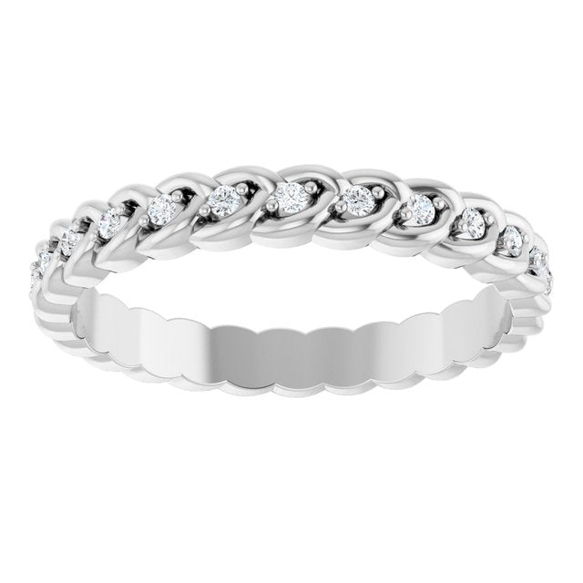 
                  
                    14K White 1/5 CTW Natural Diamond Rope Eternity Band Size 7
                  
                