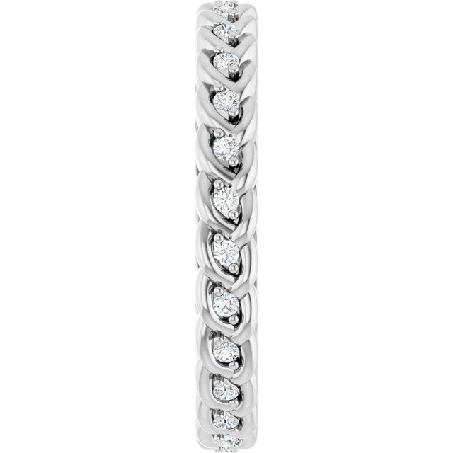 
                  
                    14K White 1/5 CTW Natural Diamond Rope Eternity Band Size 7
                  
                
