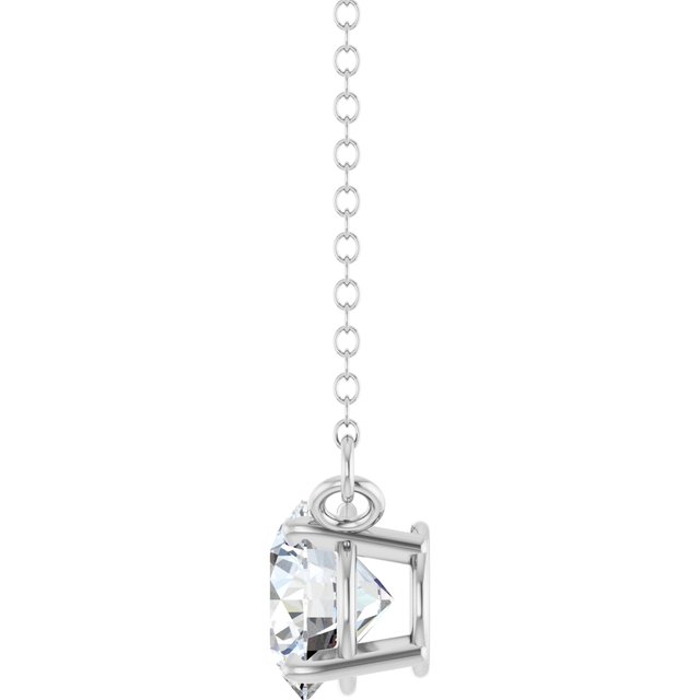 3/4 CT Lab-Grown Diamond Solitaire Necklace in 14K White Gold, view 3