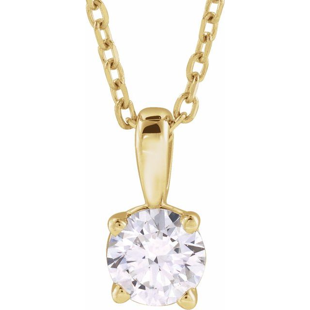 14K Yellow 1 CT Lab-Grown Diamond 18" Necklace