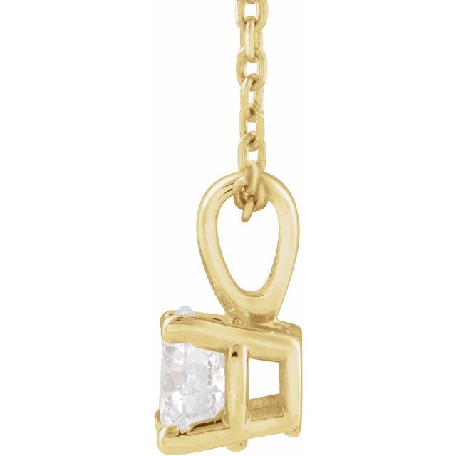 2 ct Lab-Grown Diamond Solitaire Necklace, 14K Yellow Gold, 18 in — view 2