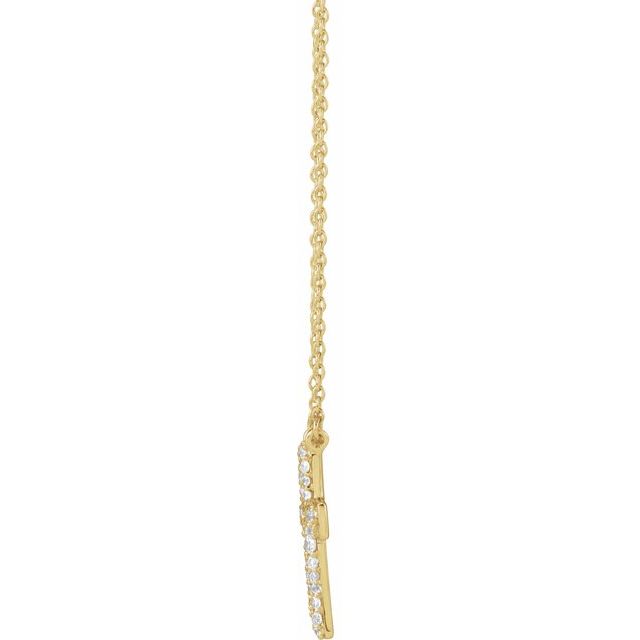 14K Yellow 3/8 CTW Lab-Grown Diamond Cross 18" Necklace