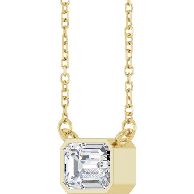 1 1/8 ct Lab-Grown Diamond Necklace in 14K Yellow Gold, 18 Inches — view 2