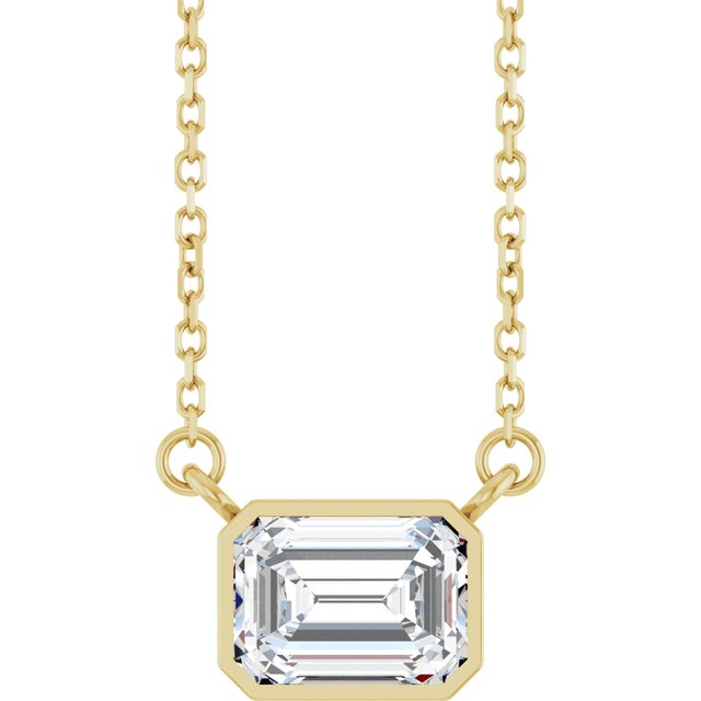 1 1/8 ct Lab-Grown Diamond Necklace in 14K Yellow Gold, 18 Inches