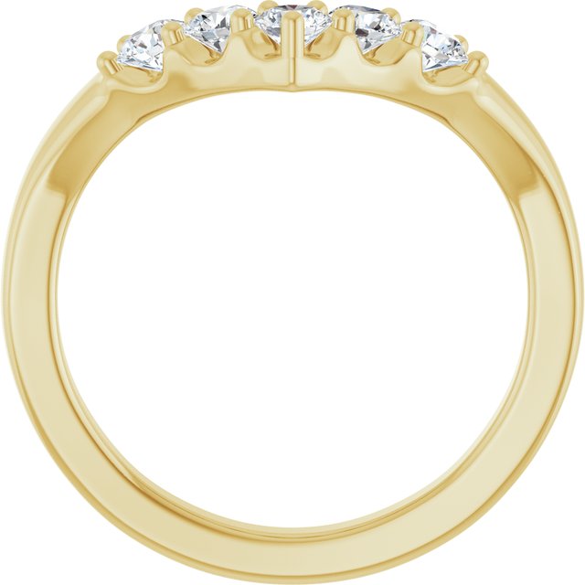 14K Yellow 1/2 CTW Natural Diamond Contour Band