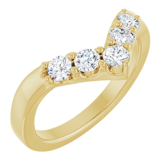 14K Yellow 1/2 CTW Natural Diamond Contour Band