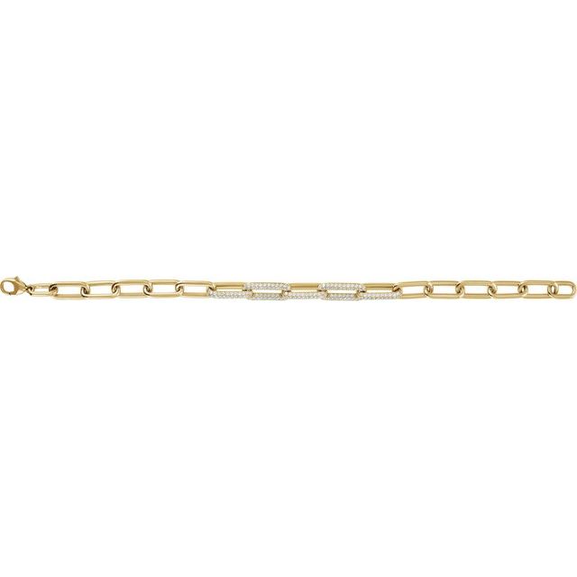 
                  
                    14K Yellow 1 1/2 CTW Lab-Grown Diamond Paperclip-Style 7" Bracelet
                  
                