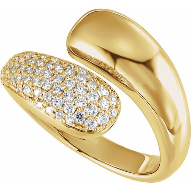 14K Yellow 1/2 CTW Lab-Grown Diamond Bypass Ring
