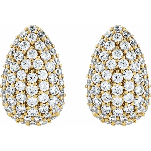 14K Yellow 1 3/4 CTW Lab-Grown Diamond Teardrop Earrings