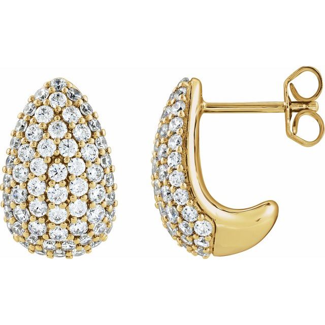 14K Yellow 1 3/4 CTW Lab-Grown Diamond Teardrop Earrings