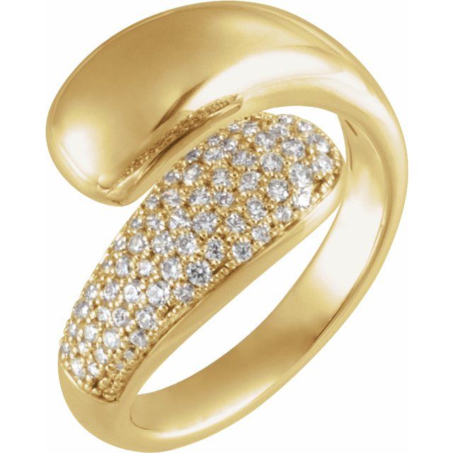 14K Yellow 1/2 CTW Lab-Grown Diamond Bypass Ring