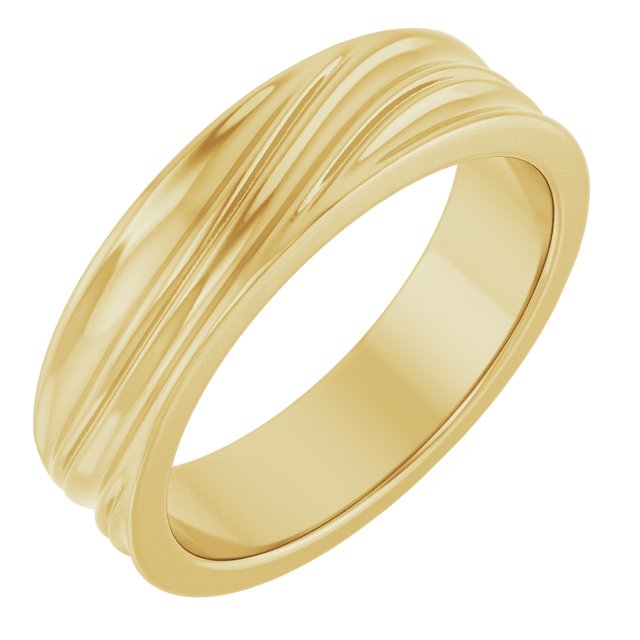 14K Yellow 6 mm Textured Band Size 10