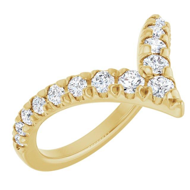 14K Yellow 1/2 CTW Natural Diamond Contour Band