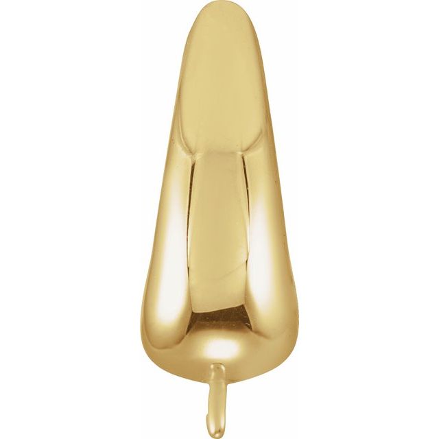 14K Yellow Puffed Lever Back Earring Top