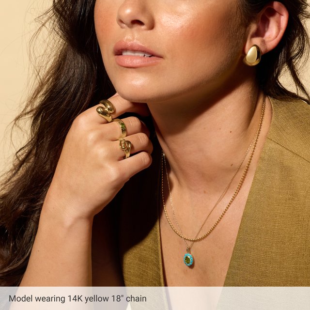 3 mm Hollow Bead Chain in 14K Yellow Gold, 18 Inches — view 2