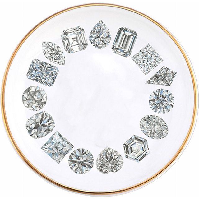 Juler's Row Diamonds Circle Porcelain Ring Dish