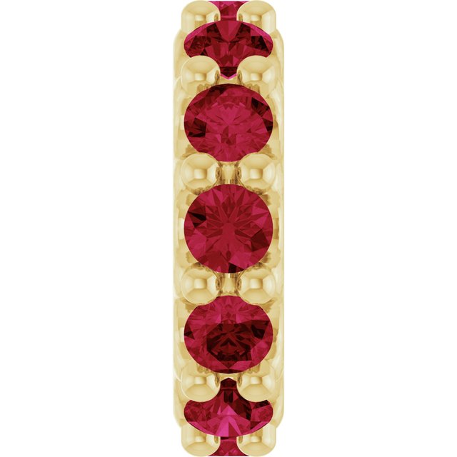 2 mm Natural Ruby Spacer Charm/Pendant in 14K Yellow Gold