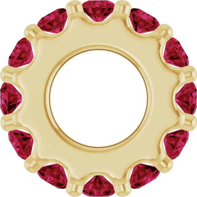2 mm Natural Ruby Spacer Charm/Pendant in 14K Yellow Gold — view 3