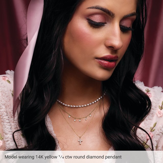 
                  
                    14K Yellow 1 1/2 CTW Natural Diamond Cross Pendant
                  
                