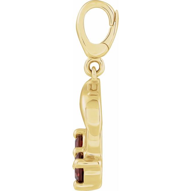 14K Yellow Natural Mozambique Garnet Two-Stone Cherry Charm/Pendant