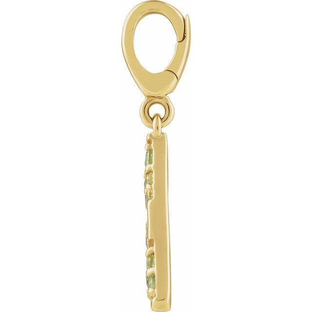14K Yellow Natural Peridot Lime Wedge Charm/Pendant