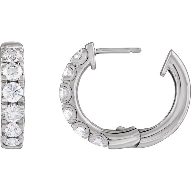 
                  
                    14K White 1 7/8 CTW Lab-Grown Diamond Hinged 19.45 mm Hoop Earrings
                  
                