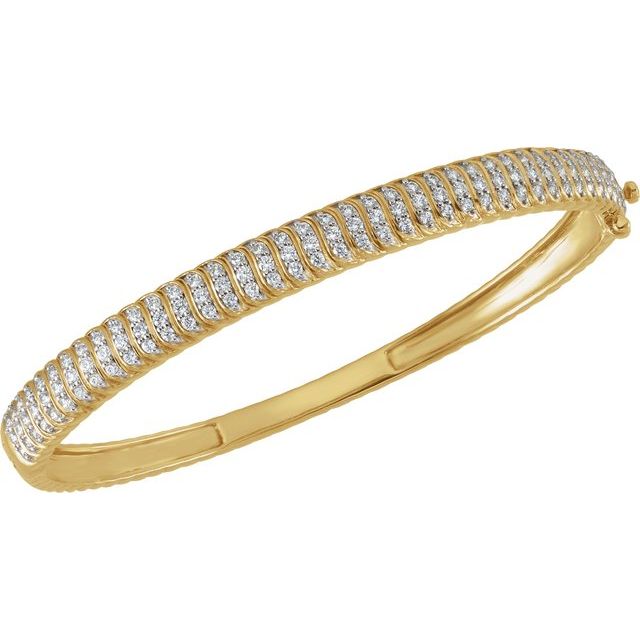 
                  
                    14K Yellow 1 3/8 CTW Lab-Grown Diamond Bangle 7" Bracelet
                  
                