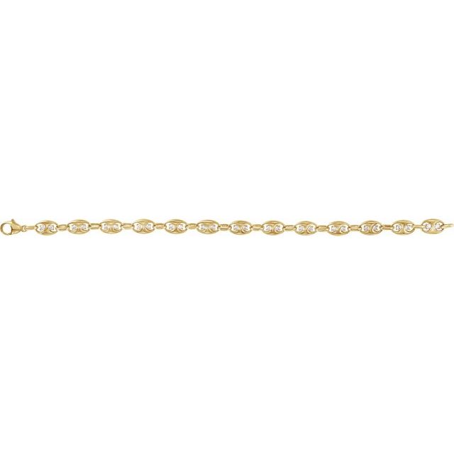 14K Yellow 1 CTW Lab-Grown Diamond Mariner Link 7 1/2" Bracelet