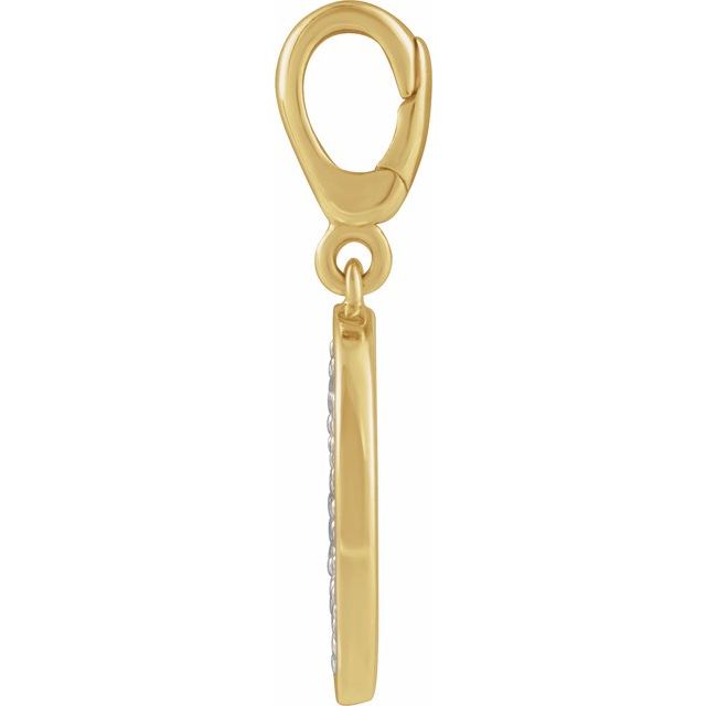 14K Yellow Gold 1/2 CTW Natural Diamond Pavé-Style Disc Charm/Pendant — view 2