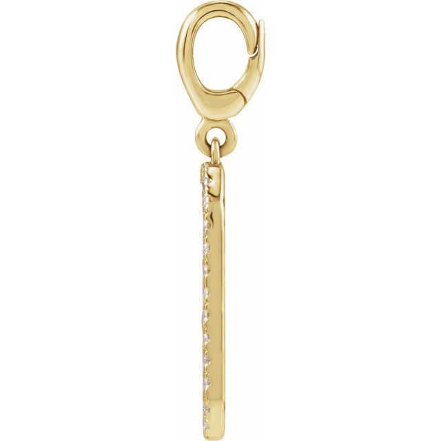 14K Yellow Engravable 1/6 CTW Natural Diamond Dog Tag Charm/Pendant