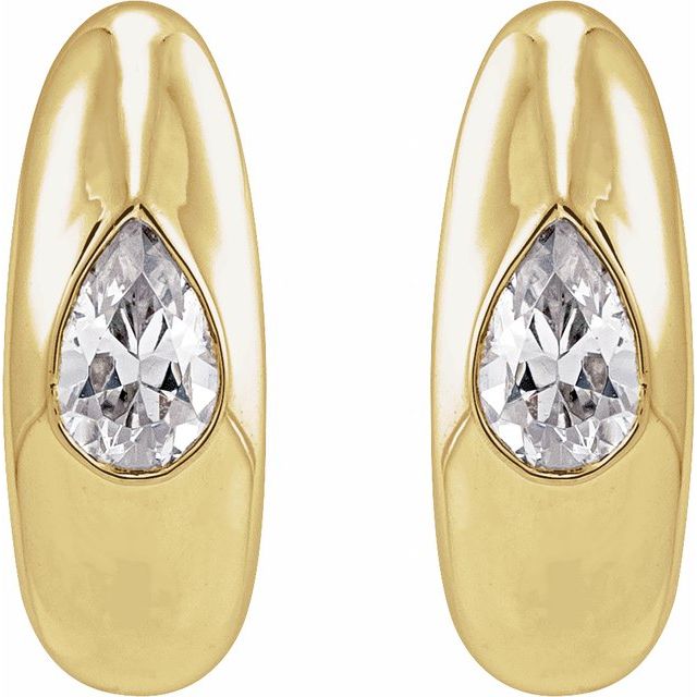 14K Yellow 1/3 CTW Lab-Grown Diamond 11.3 mm Hoop Earrings