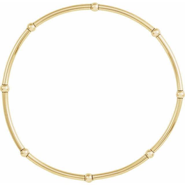 14K Yellow Gold-Filled Elastic Bead 6 1/2" Bracelet