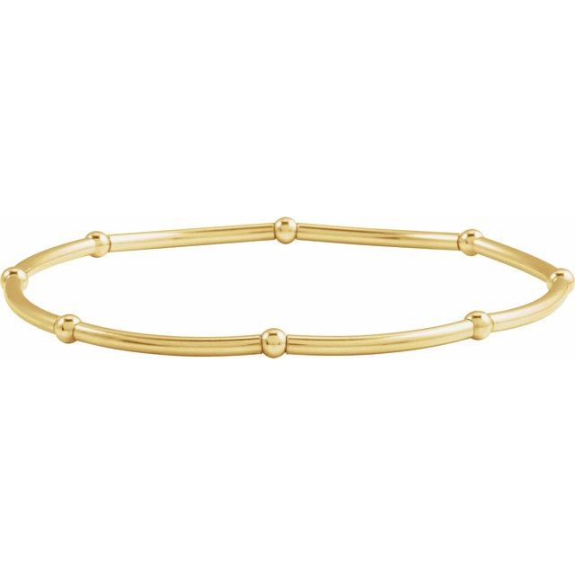 14K Yellow Gold-Filled Elastic Bead 6 1/2" Bracelet