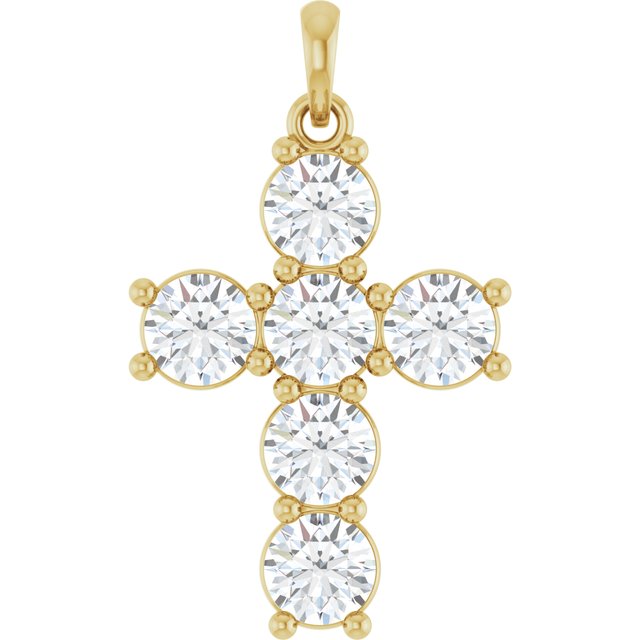 
                  
                    14K Yellow 2 CTW Natural Diamond Cross Pendant
                  
                