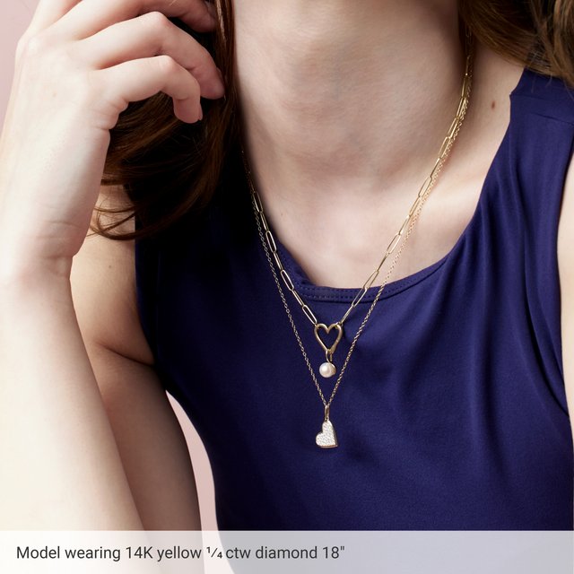 
                  
                    14K Yellow 1/4 CTW Natural Diamond Heart Pendant
                  
                