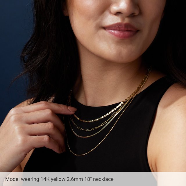 14K Yellow Gold 2.6 mm Paperclip-Style 18