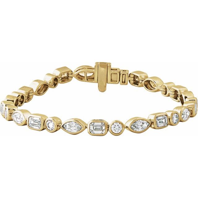 14K Yellow 7 1/8 CTW Lab-Grown Diamond Line 7" Bracelet