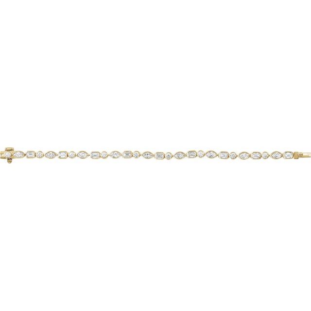 14K Yellow 7 1/8 CTW Lab-Grown Diamond Line 7" Bracelet