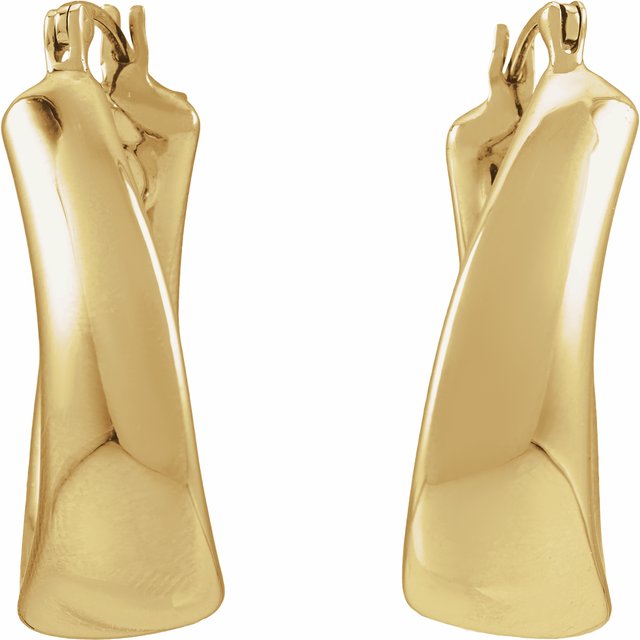 25 × 20 mm Electroform Puffed Teardrop Hoop Earrings in 14K Yellow Gold — view 2