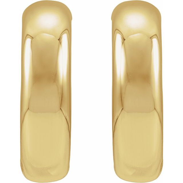 25 × 6.6 mm Electroform Puffed Hoop Earrings in 14K Yellow Gold — view 2