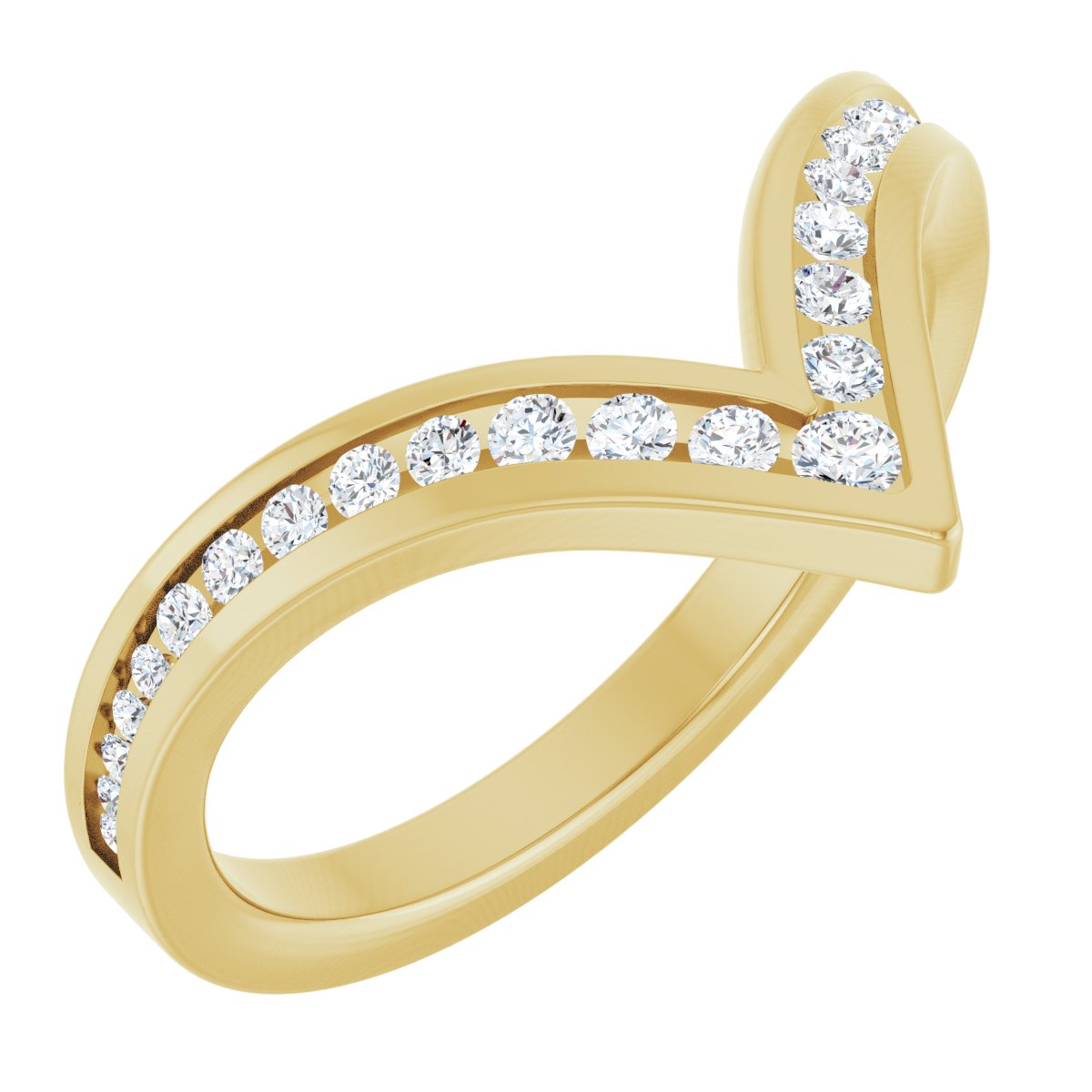1/4 ct Lab-Grown Diamond Contour Band in 14K Yellow Gold