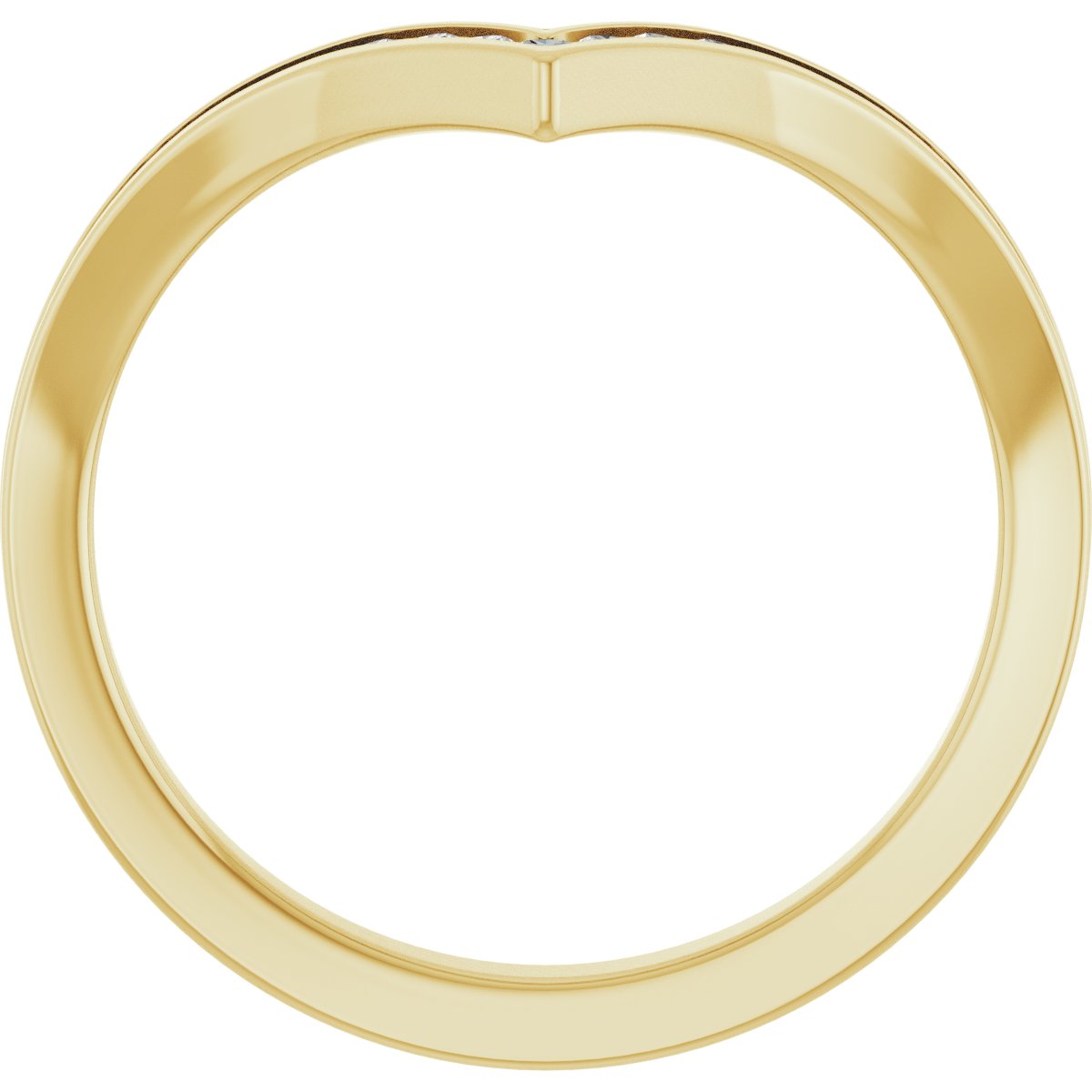 1/4 ct Lab-Grown Diamond Contour Band in 14K Yellow Gold — view 2