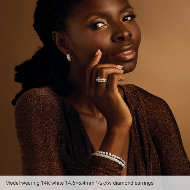 
                  
                    14K White 1/2 CTW Lab-Grown Diamond Hoop Earrings
                  
                
