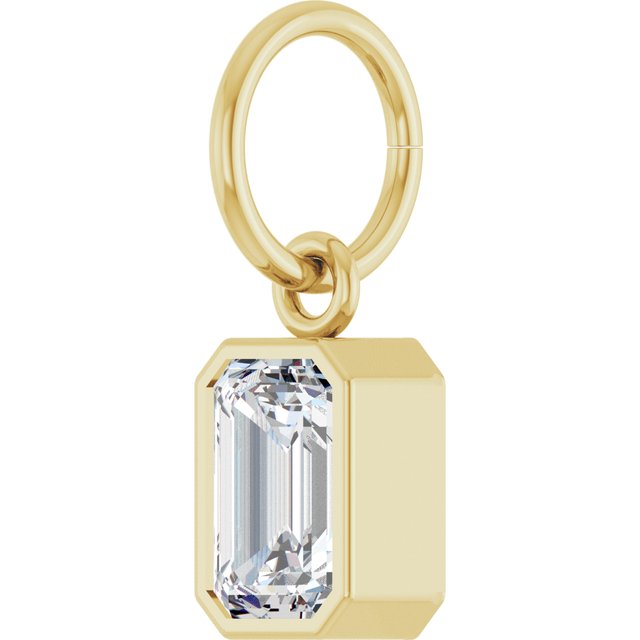 5/8 ct Lab-Grown Diamond Bezel-Set Charm/Pendant in 14K Yellow Gold — view 2