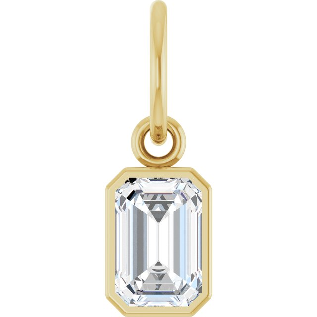 5/8 ct Lab-Grown Diamond Bezel-Set Charm/Pendant in 14K Yellow Gold